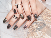 purple chrome nails, cat eye press on nails, cute press on nails short, short press on nails, monoschic nails