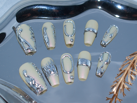 press on nails handmade, 3d gel nails, y2k press on nails, nude matte nails, monoschic nails