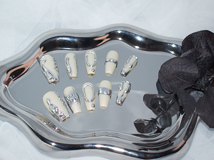 press on nails handmade, 3d gel nails, y2k press on nails, nude matte nails, monoschic nails