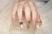 handmade press on nails, nail art light pink, pink cats eye nails, nail art oval, monoschic nails