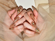 nail designs using rhinestones, nude press on nails, xs almond nails, monoschic nails 