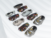 cat eye press on nails, cute press on nails short, short press on nails, handmade press on nails, monoschic nails