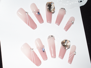 light pink press on nails