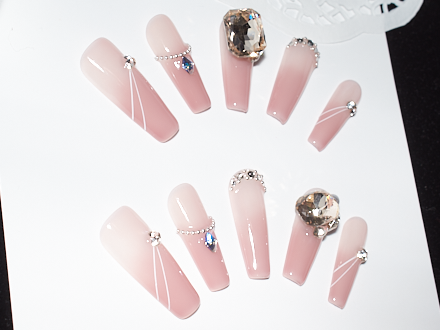 light pink press on nails