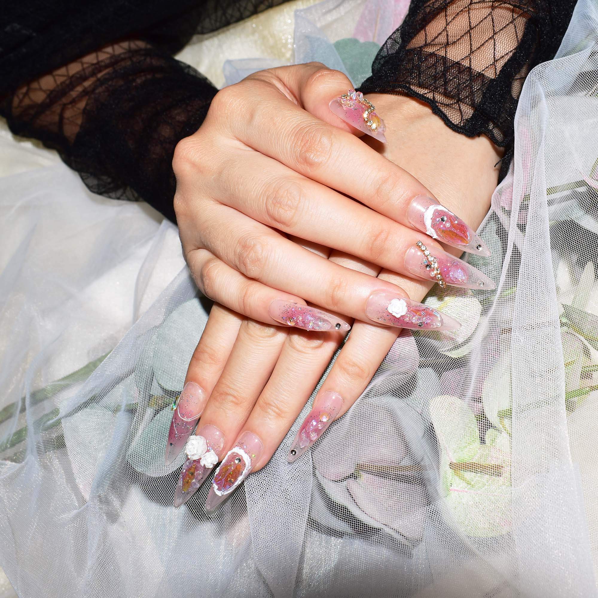 Spring Peach Blossom Press-On Nails