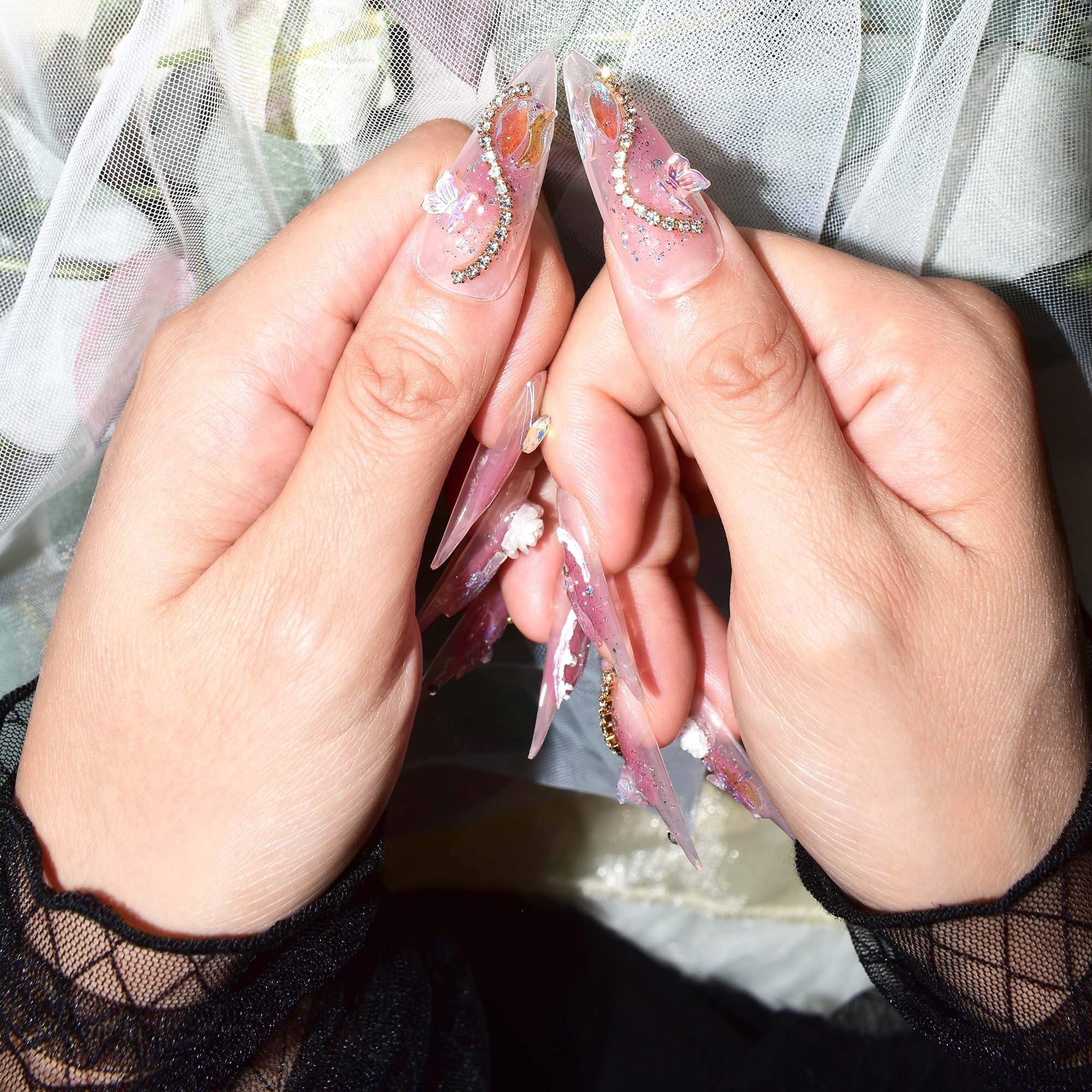 Spring Peach Blossom Press-On Nails