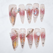 Spring Peach Blossom Press-On Nails