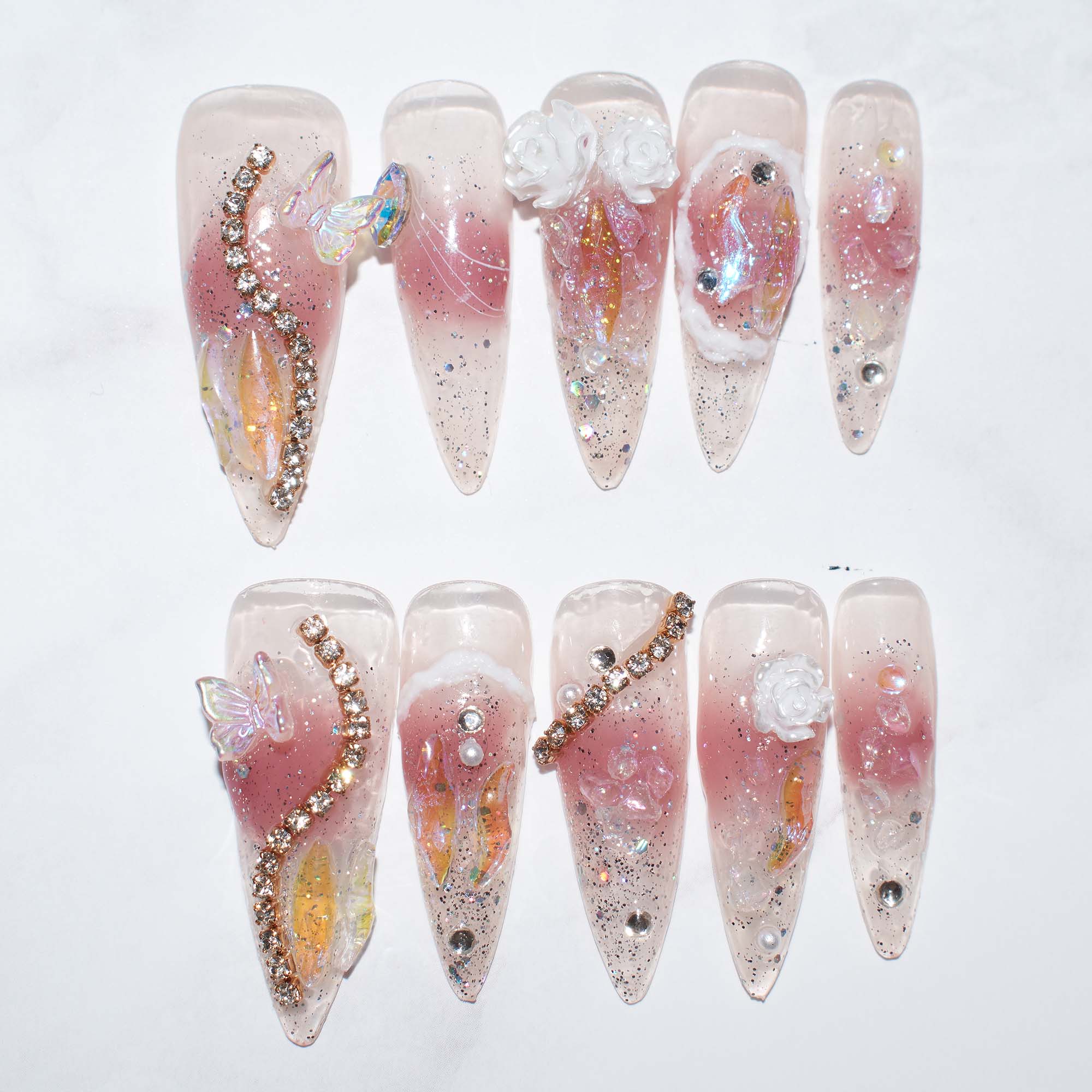 Spring Peach Blossom Press-On Nails